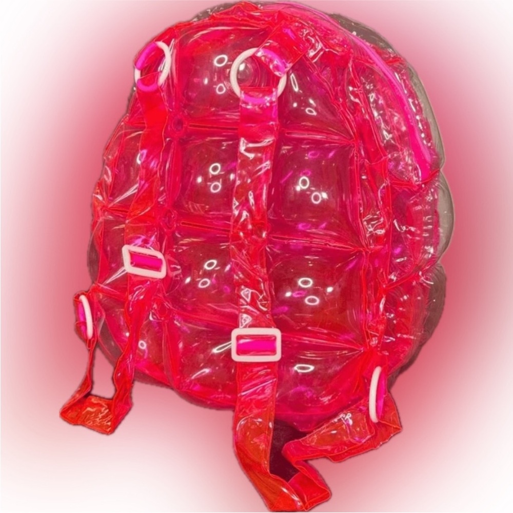Clear Hot Pink Inflatable Backpack - Fashionable … - image 1